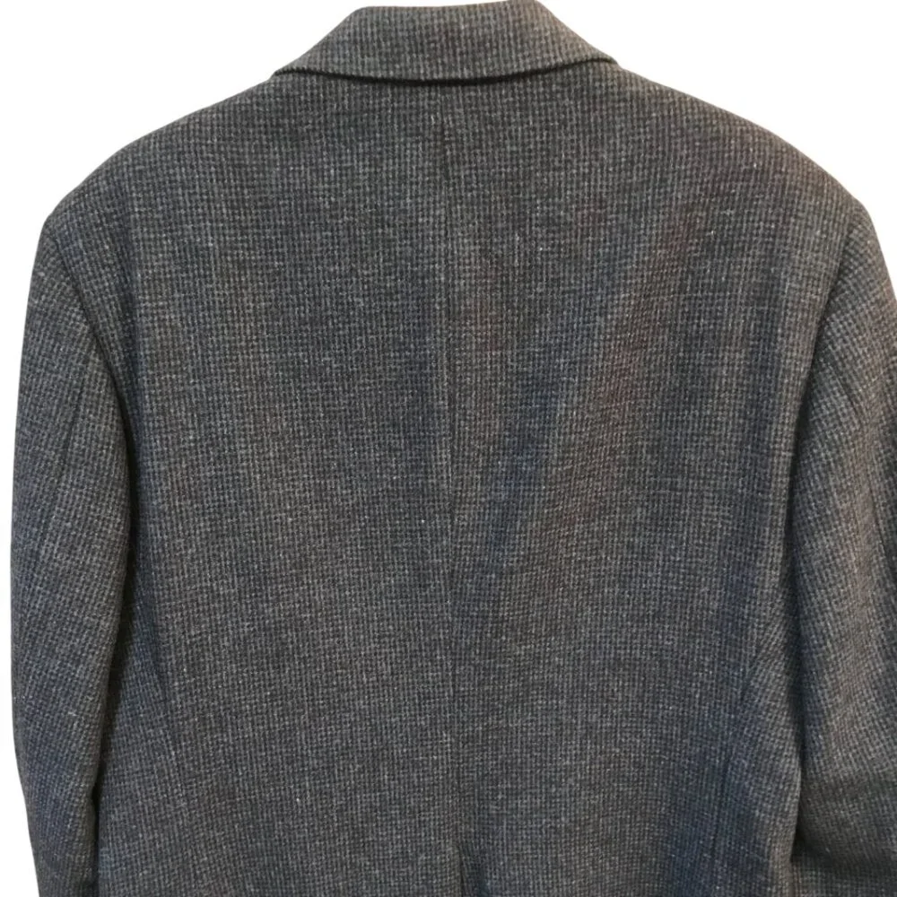 Evan-Picone Wool Tweed Blazer Vintage 80s Sport Coat, Black Gray Men’s Size 42
